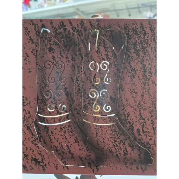 VTG Western Decor Cut Metal Bedside Table Lamp Rodeo Cowboy Boots Calf Roping - Picture 8 of 13